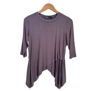 Benjamin Jay Revolve Asymmetrical Tulip Top Gray Size Medium